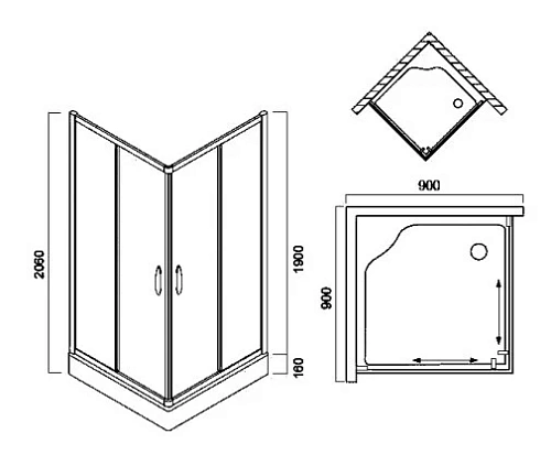 Душевой поддон AM.PM Bliss L W53T-303-090W 90х90 см Душевой поддон AM.PM Bliss L W53T-303-090W 90х90 см