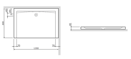 Душевой поддон AM.PM Inspire S W51T-GSSO-12080W из акрила Душевой поддон AM.PM Inspire S W51T-GSSO-12080W из акрила