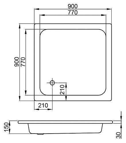 Душевой поддон BETTE Basic 5900-000 90x90x15 Душевой поддон BETTE Basic 5900-000 90x90x15