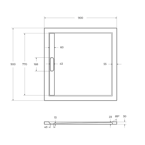 Душевой поддон CEZARES TRAY-AS-A-90-30-W 900x900 искусственный камень, белый Душевой поддон CEZARES TRAY-AS-A-90-30-W 900x900 искусственный камень, белый