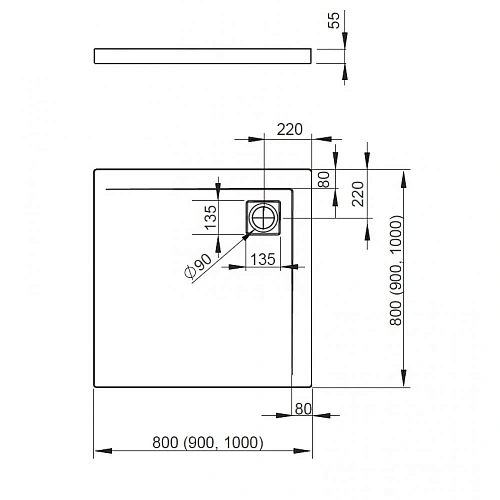 Душевой поддон Radaway Agros C800 4AC88-01 80x80 Душевой поддон Radaway Agros C800 4AC88-01 80x80