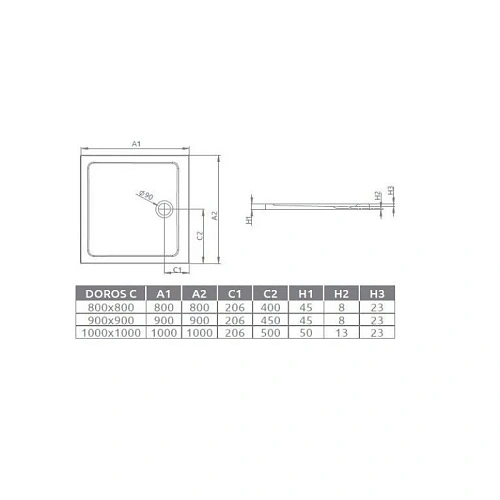 Душевой поддон Radaway Doros C1000 SDRC1010-01 100x100 Душевой поддон Radaway Doros C1000 SDRC1010-01 100x100