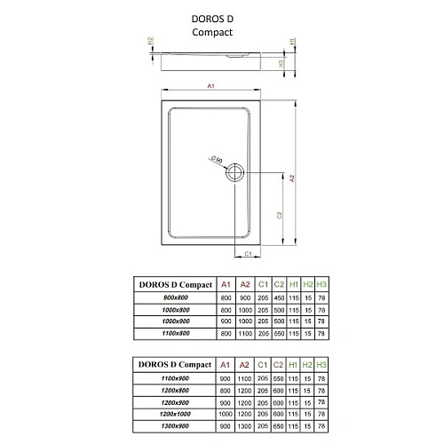 Душевой поддон Radaway Doros D Compact SDRD1210-05 120x100 Душевой поддон Radaway Doros D Compact SDRD1210-05 120x100