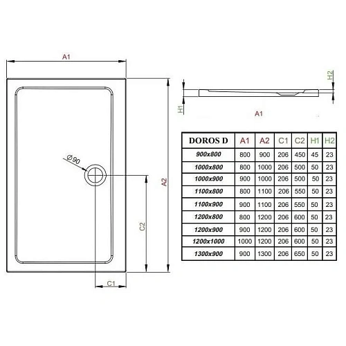 Душевой поддон Radaway Doros Plus D SDRPD1280-01 80x120 Душевой поддон Radaway Doros Plus D SDRPD1280-01 80x120