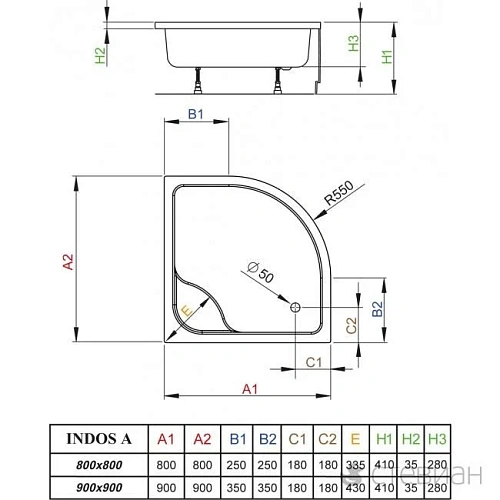Душевой поддон Radaway Indos A SIA8080-01 80x80 Душевой поддон Radaway Indos A SIA8080-01 80x80