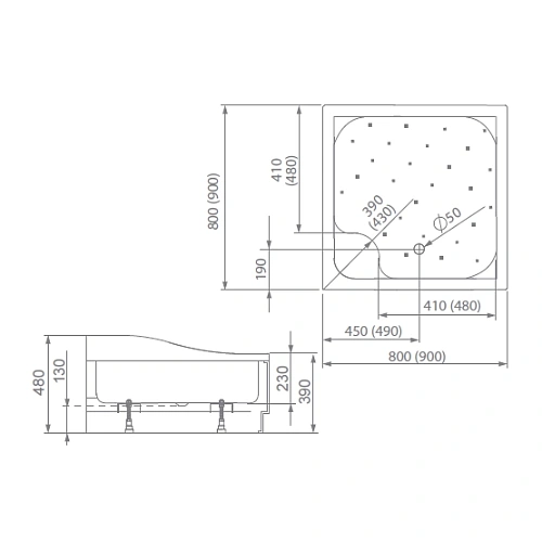 Душевой поддон Radaway Korfu C900 4C99400-03 90x90 Душевой поддон Radaway Korfu C900 4C99400-03 90x90