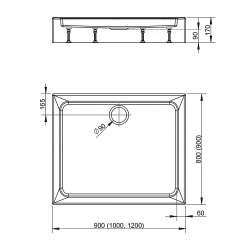 Душевой поддон Radaway Laros D SLD8917-01 80x90 Душевой поддон Radaway Laros D SLD8917-01 80x90