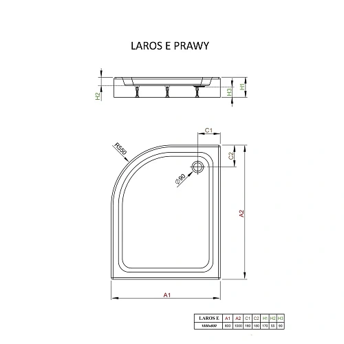 Душевой поддон Radaway Laros E SLE81017-01L 100x80 L Душевой поддон Radaway Laros E SLE81017-01L 100x80 L