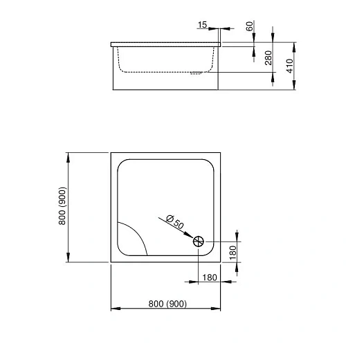 Душевой поддон Radaway Naxos C800 SNC8841-28 80x80 Душевой поддон Radaway Naxos C800 SNC8841-28 80x80