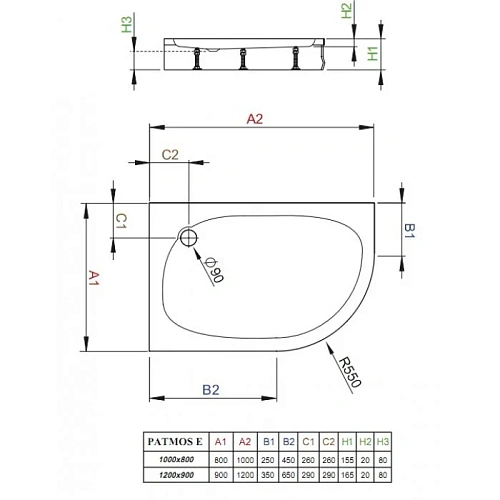 Душевой поддон Radaway Patmos E 4P81155-03L 100x80 L Душевой поддон Radaway Patmos E 4P81155-03L 100x80 L