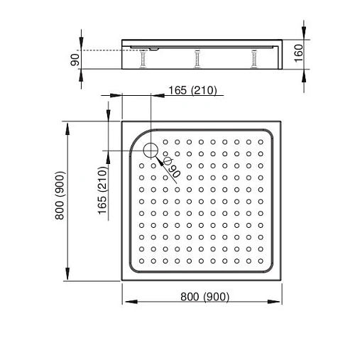 Душевой поддон Radaway Rodos C800 4K88155-04 80x80 Душевой поддон Radaway Rodos C800 4K88155-04 80x80