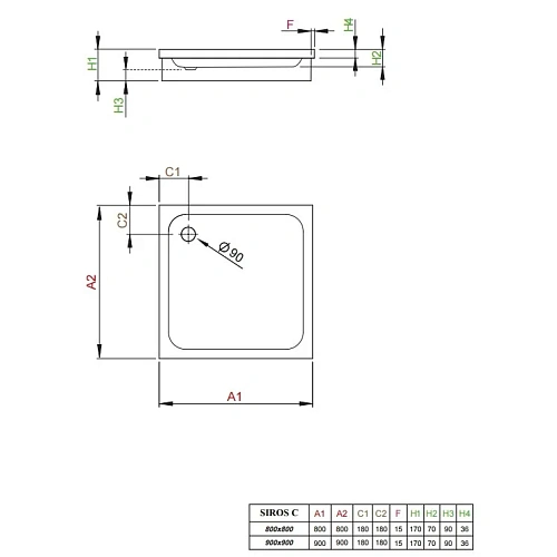 Душевой поддон Radaway Siros C800 SBC8817-1 80x80 Душевой поддон Radaway Siros C800 SBC8817-1 80x80