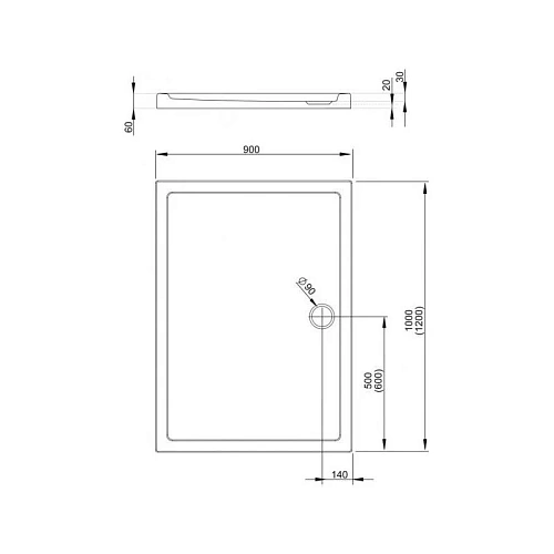 Душевой поддон Radaway Tasos D STD1096-30 100x90 Душевой поддон Radaway Tasos D STD1096-30 100x90