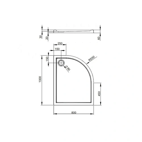 Душевой поддон Radaway Tasos E STE1086-30R 100x80 R Душевой поддон Radaway Tasos E STE1086-30R 100x80 R