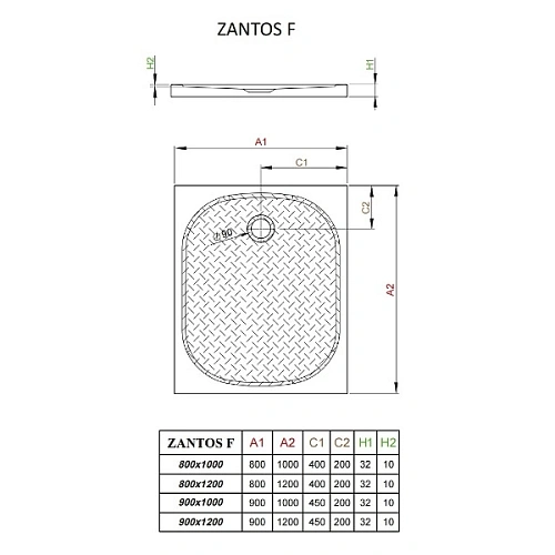 Душевой поддон Radaway Zantos F M3ZNF1280-06 120x80 Душевой поддон Radaway Zantos F M3ZNF1280-06 120x80