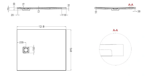 Душевой поддон Salini OASI 120322M 1200x900 S-Stone Душевой поддон Salini OASI 120322M 1200x900 S-Stone