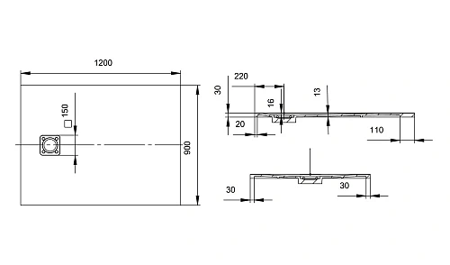 Душевой поддон Salini OASI 120322MF 1200x900 S-Stone Душевой поддон Salini OASI 120322MF 1200x900 S-Stone