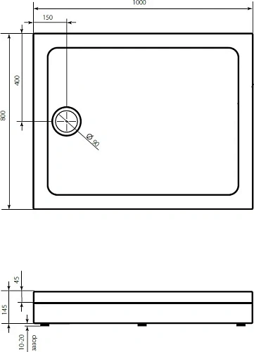 Душевой поддон STWORKI Эстерсунд 100x80, с сифоном 555152 Душевой поддон STWORKI Эстерсунд 100x80, с сифоном 555152