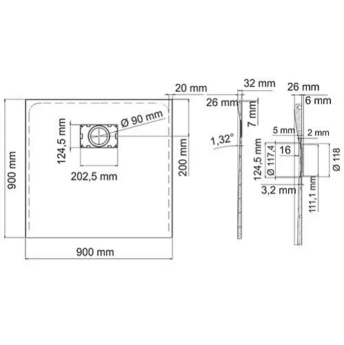Душевой поддон WasserKRAFT Leine 35T03 белый Душевой поддон WasserKRAFT Leine 35T03 белый