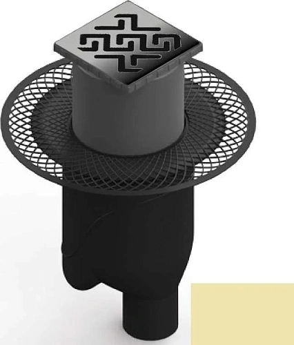 Душевой трап BERGES PLATZ Antik 100х100, бронза, S-сифон D50/105 H50 вертикальный 094060 Душевой трап BERGES PLATZ Antik 100х100, бронза, S-сифон D50/105 H50 вертикальный 094060