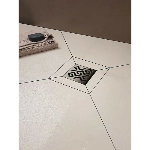 Душевой трап BERGES PLATZ Antik 100х100, матовый хром, S-сифон D50 H60 боковой 090160 Душевой трап BERGES PLATZ Antik 100х100, матовый хром, S-сифон D50 H60 боковой 090160