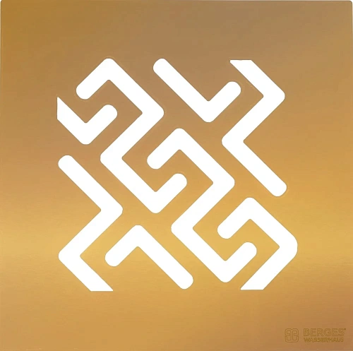 Душевой трап BERGES PLATZ Antik 150х150, золото глянец, S-сифон D50/105 H50 вертикальный 092061 Душевой трап BERGES PLATZ Antik 150х150, золото глянец, S-сифон D50/105 H50 вертикальный 092061