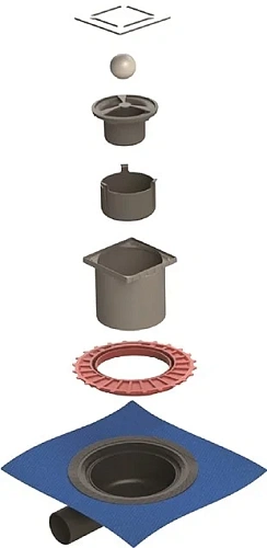 Душевой трап BERGES ZENTRUM Norma 100х100, хром глянец, выпуск D50 H65 боковой 091362 Душевой трап BERGES ZENTRUM Norma 100х100, хром глянец, выпуск D50 H65 боковой 091362