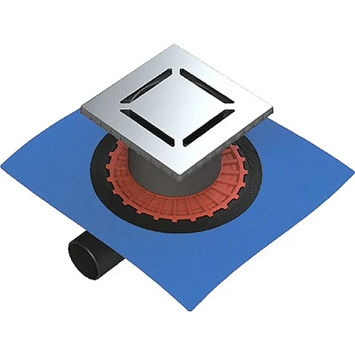 Душевой трап BERGES ZENTRUM Norma 100х100, хром глянец, выпуск D50 H65 боковой 091362 Душевой трап BERGES ZENTRUM Norma 100х100, хром глянец, выпуск D50 H65 боковой 091362