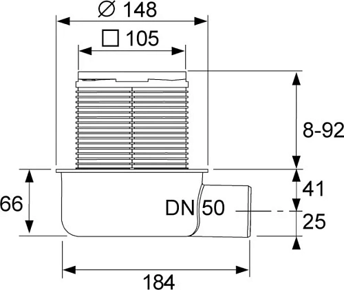 Душевой трап TECE TECEdrainpoint S 50 низкий, без фланца 3601050 Душевой трап TECE TECEdrainpoint S 50 низкий, без фланца 3601050