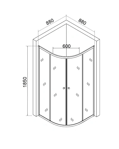 Душевой уголок Agger A01-090MCR/G без поддона 90х90, стекло матовое Душевой уголок Agger A01-090MCR/G без поддона 90х90, стекло матовое