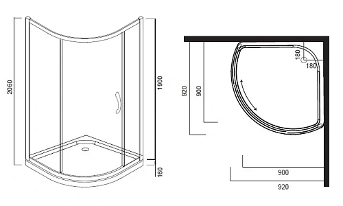 Душевой уголок Am.Pm Bliss L W53E-315-090MT 90х90 стекло прозрачное Душевой уголок Am.Pm Bliss L W53E-315-090MT 90х90 стекло прозрачное