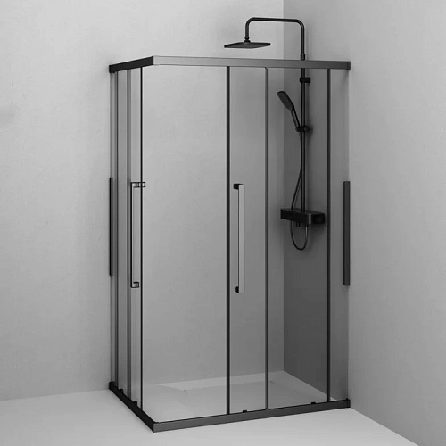 Душевой уголок AM.PM Func W84G-403-12090-BТ Slide 120х90, черный, стекло прозрачное Душевой уголок AM.PM Func W84G-403-12090-BТ Slide 120х90, черный, стекло прозрачное