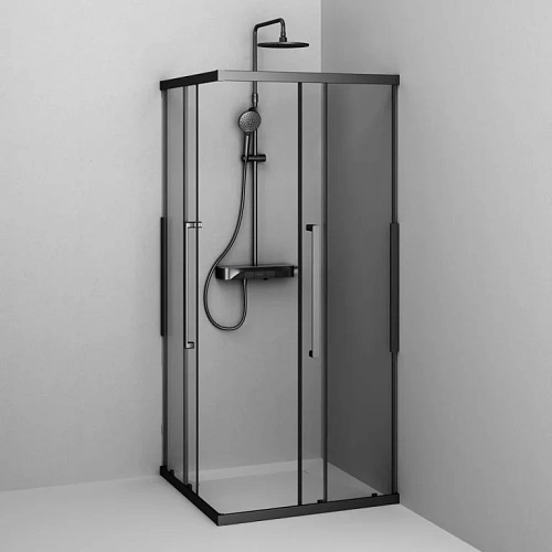 Душевой уголок AM.PM Func W84G-403-9090-BТ Slide 90х90, черный, стекло прозрачное Душевой уголок AM.PM Func W84G-403-9090-BТ Slide 90х90, черный, стекло прозрачное