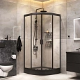Душевой уголок AM.PM Gem 90x90 WK90EN с душевой системой и аксессуарами, профиль черный матовый, стекло прозрачное Душевой уголок AM.PM Gem 90x90 WK90EN с душевой системой и аксессуарами, профиль черный матовый, стекло прозрачное