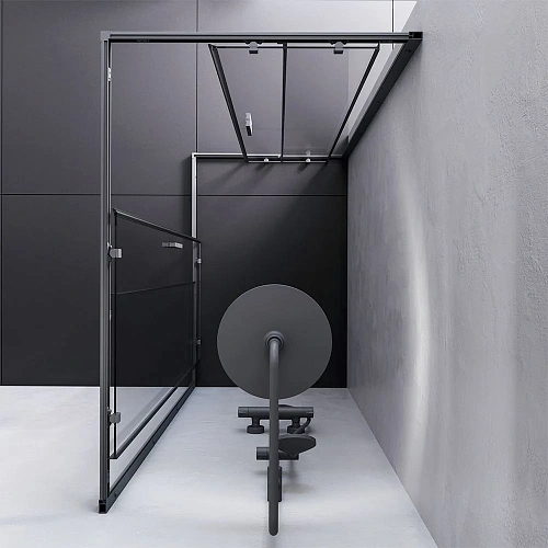 Душевой уголок AM.PM Gem S W93G-404-120280-BT S Twin Slide 120x80, профиль черный матовый, стекло прозрачное Душевой уголок AM.PM Gem S W93G-404-120280-BT S Twin Slide 120x80, профиль черный матовый, стекло прозрачное