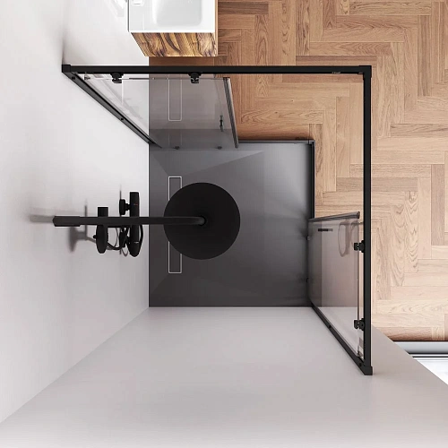 Душевой уголок AM.PM Gem W90G-403-100100-BT 100x100 черный матовый, стекло прозрачное Душевой уголок AM.PM Gem W90G-403-100100-BT 100x100 черный матовый, стекло прозрачное