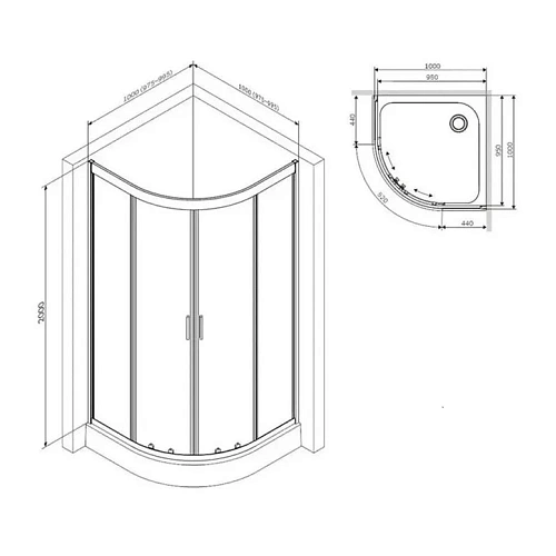 Душевой уголок AM.PM Gem W90UG-401-100MT Душевой уголок AM.PM Gem W90UG-401-100MT