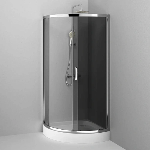 Душевой уголок AM.PM Like W83G-315-090CG Slide 90x90, стекло тонированное, профиль хром Душевой уголок AM.PM Like W83G-315-090CG Slide 90x90, стекло тонированное, профиль хром