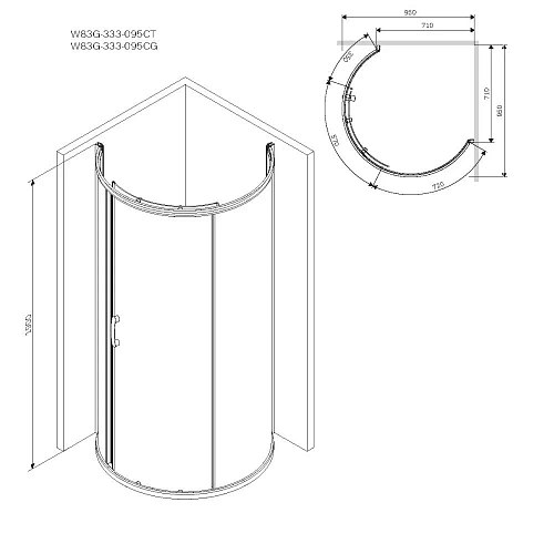 Душевой уголок AM.PM Like W83G-333-095CG Round 95x95, стекло тонированное, профиль хром Душевой уголок AM.PM Like W83G-333-095CG Round 95x95, стекло тонированное, профиль хром