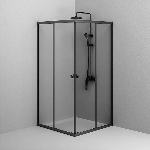 Душевой уголок AM.PM Sunny W87G-403-100100-BT 100x100 черный, стекло прозрачное Душевой уголок AM.PM Sunny W87G-403-100100-BT 100x100 черный, стекло прозрачное