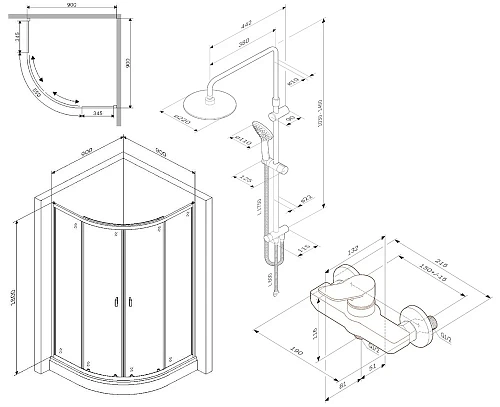 Душевой уголок AM.PM X-Joy 90x90 WK88СI Душевой уголок AM.PM X-Joy 90x90 WK88СI