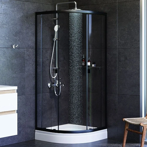 Душевой уголок AM.PM X-Joy W88E-205-080BT64 Twin Slide c поддоном, 80x80, профиль черный Душевой уголок AM.PM X-Joy W88E-205-080BT64 Twin Slide c поддоном, 80x80, профиль черный