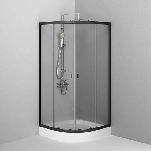 Душевой уголок AM.PM X-Joy W88E-205-080BT64 Twin Slide c поддоном, 80x80, профиль черный Душевой уголок AM.PM X-Joy W88E-205-080BT64 Twin Slide c поддоном, 80x80, профиль черный