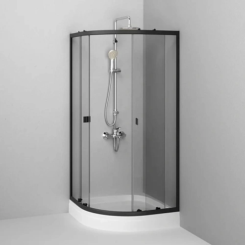 Душевой уголок AM.PM X-Joy W88E-205-080BT64 Twin Slide c поддоном, 80x80, профиль черный Душевой уголок AM.PM X-Joy W88E-205-080BT64 Twin Slide c поддоном, 80x80, профиль черный