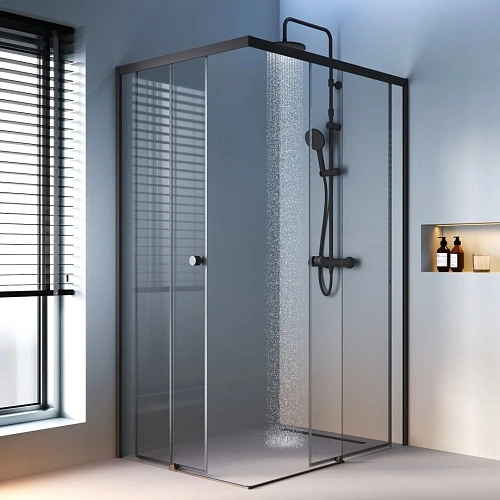 Душевой уголок AM.PM X-Joy W94G-403-12090-BТ Slide 120х90, черный, стекло прозрачное Душевой уголок AM.PM X-Joy W94G-403-12090-BТ Slide 120х90, черный, стекло прозрачное