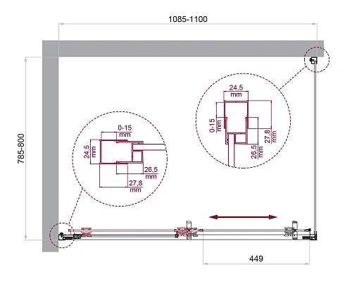 Душевой уголок BelBagno LUCE-AH-1-110/80-C-Cr Душевой уголок BelBagno LUCE-AH-1-110/80-C-Cr