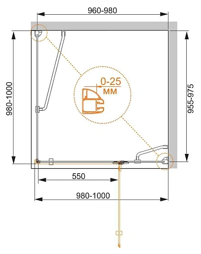 Душевой уголок CEZARES BERGAMO-W-A-1-100-C-Cr-R 100x100см стекло прозрачное, профиль хром Душевой уголок CEZARES BERGAMO-W-A-1-100-C-Cr-R 100x100см стекло прозрачное, профиль хром