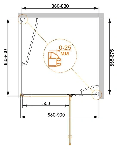 Душевой уголок CEZARES BERGAMO-W-A-1-90-C-Cr-R 90x90см стекло прозрачное, профиль хром Душевой уголок CEZARES BERGAMO-W-A-1-90-C-Cr-R 90x90см стекло прозрачное, профиль хром