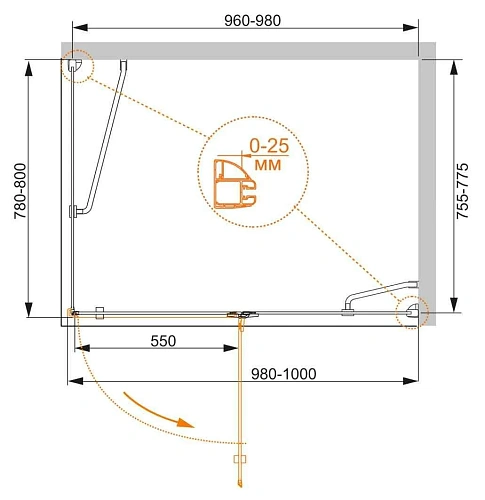 Душевой уголок CEZARES BERGAMO-W-AH-1-100/80-C-Cr-R 100x80см стекло прозрачное, профиль хром Душевой уголок CEZARES BERGAMO-W-AH-1-100/80-C-Cr-R 100x80см стекло прозрачное, профиль хром