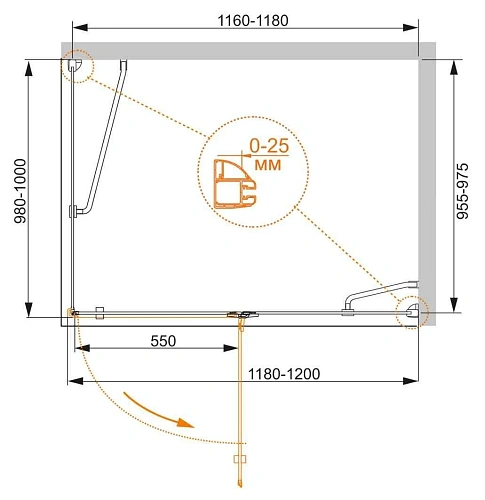 Душевой уголок CEZARES BERGAMO-W-AH-1-120/100-C-Cr-R 120x100см стекло прозрачное, профиль хром Душевой уголок CEZARES BERGAMO-W-AH-1-120/100-C-Cr-R 120x100см стекло прозрачное, профиль хром